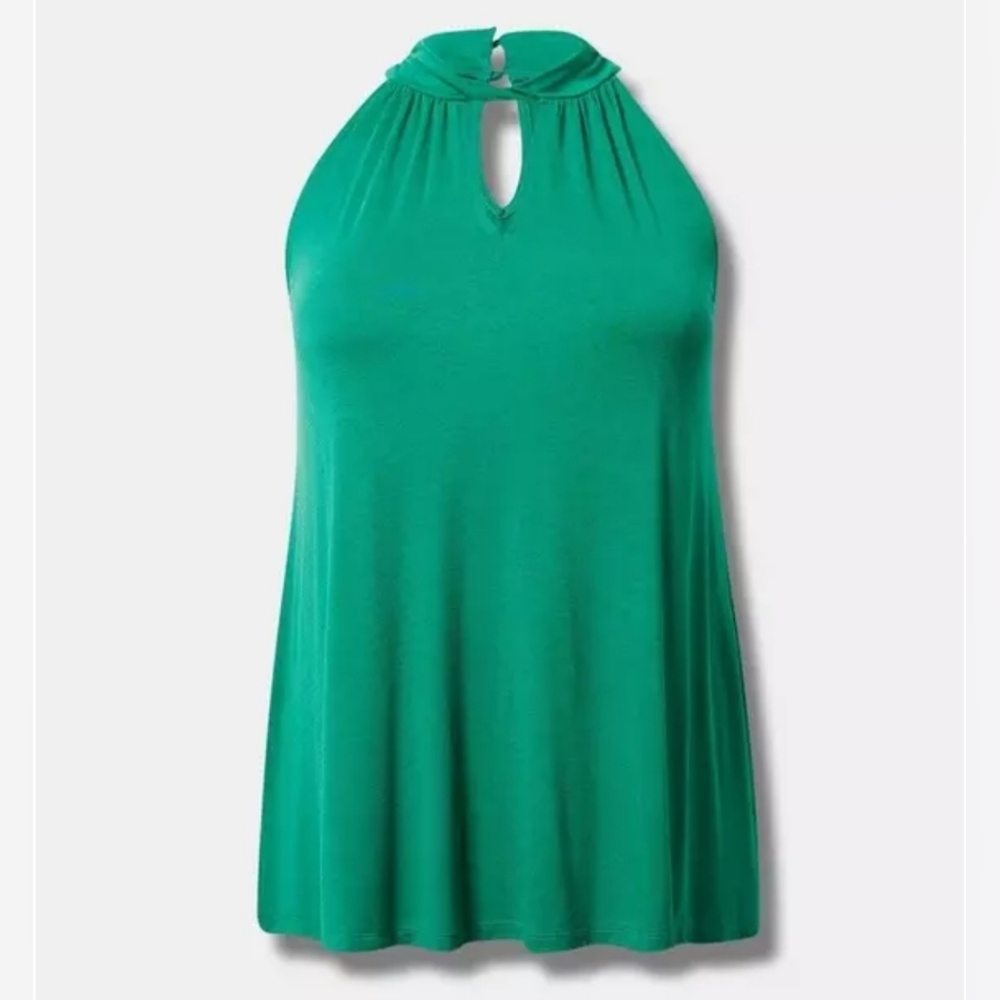 Torrid Studio Tissue Jersey Twist Collar Goddess Tank Size 2x Color Green NWT